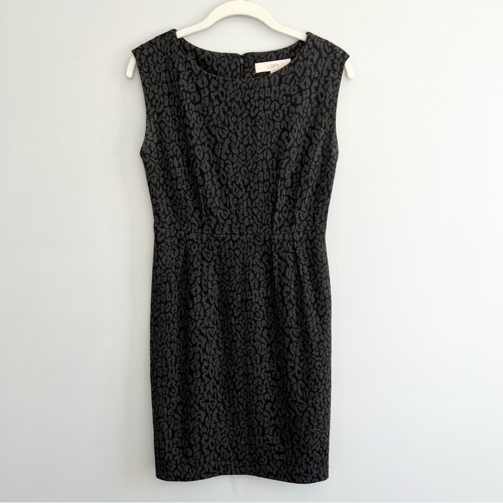 Loft Petite Leopard Print Sleeveless Dress